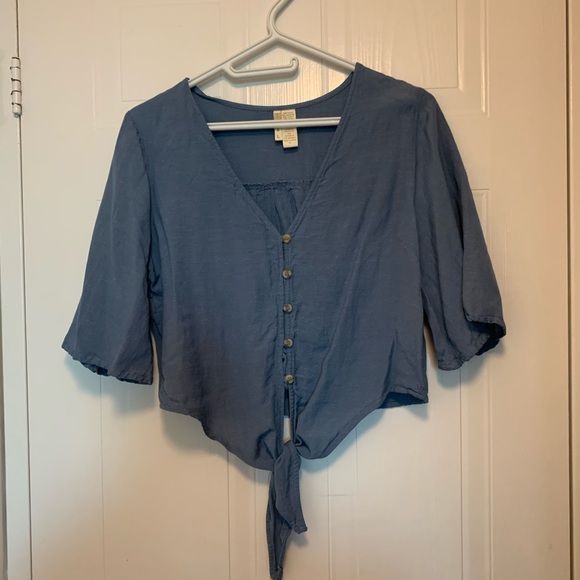 V- Neck Tie Top - Picture 1 of 4